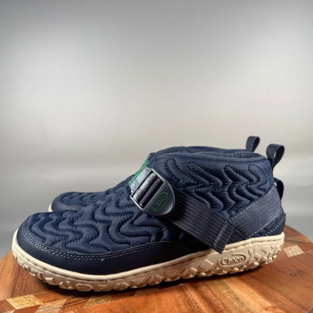 Chaco Ramble Puff Mid Blue Quilted Fleece Lined Booties Womens 9.5 JCH107518
